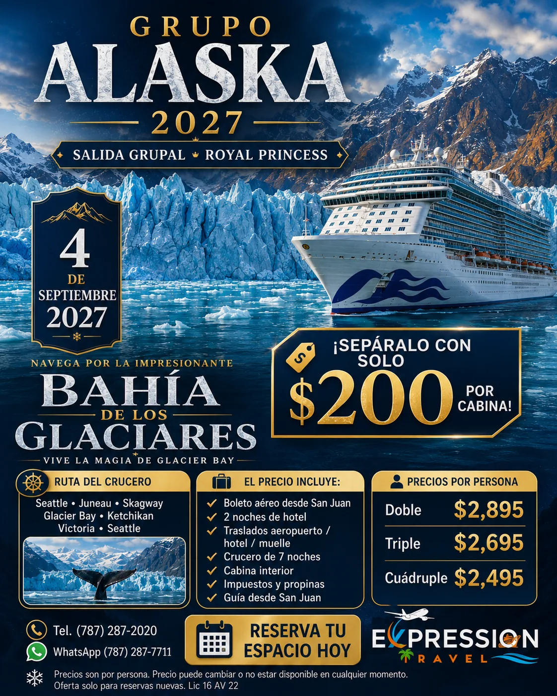 Alaska — Salida Grupal Septiembre 2027