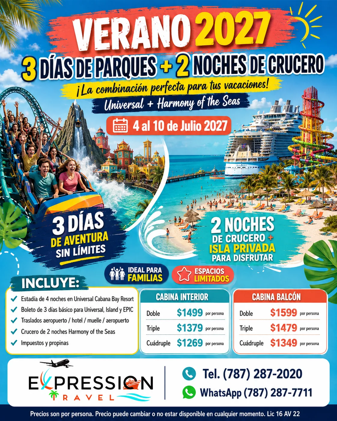 Universal + Harmony of the Seas — Julio 2027