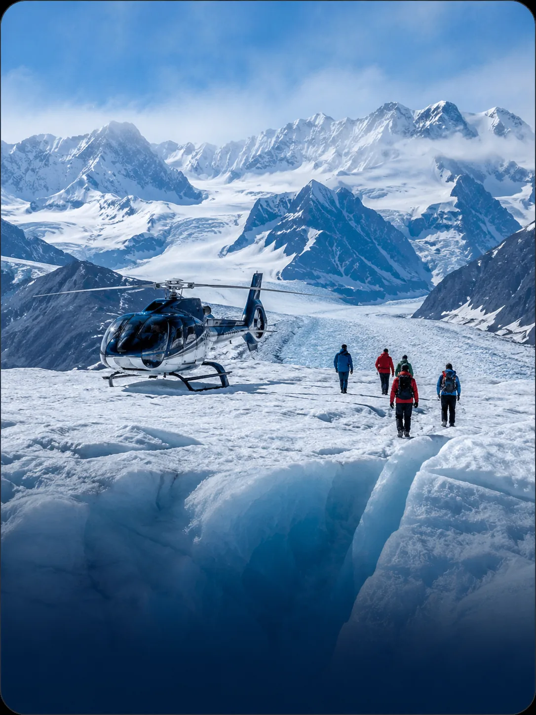 Helicóptero al glaciar en Juneau